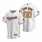 Customized Washington Nationals White Gold 2019 World Series Champions Stitched MLB Cool Base Nike Jersey,baseball caps,new era cap wholesale,wholesale hats